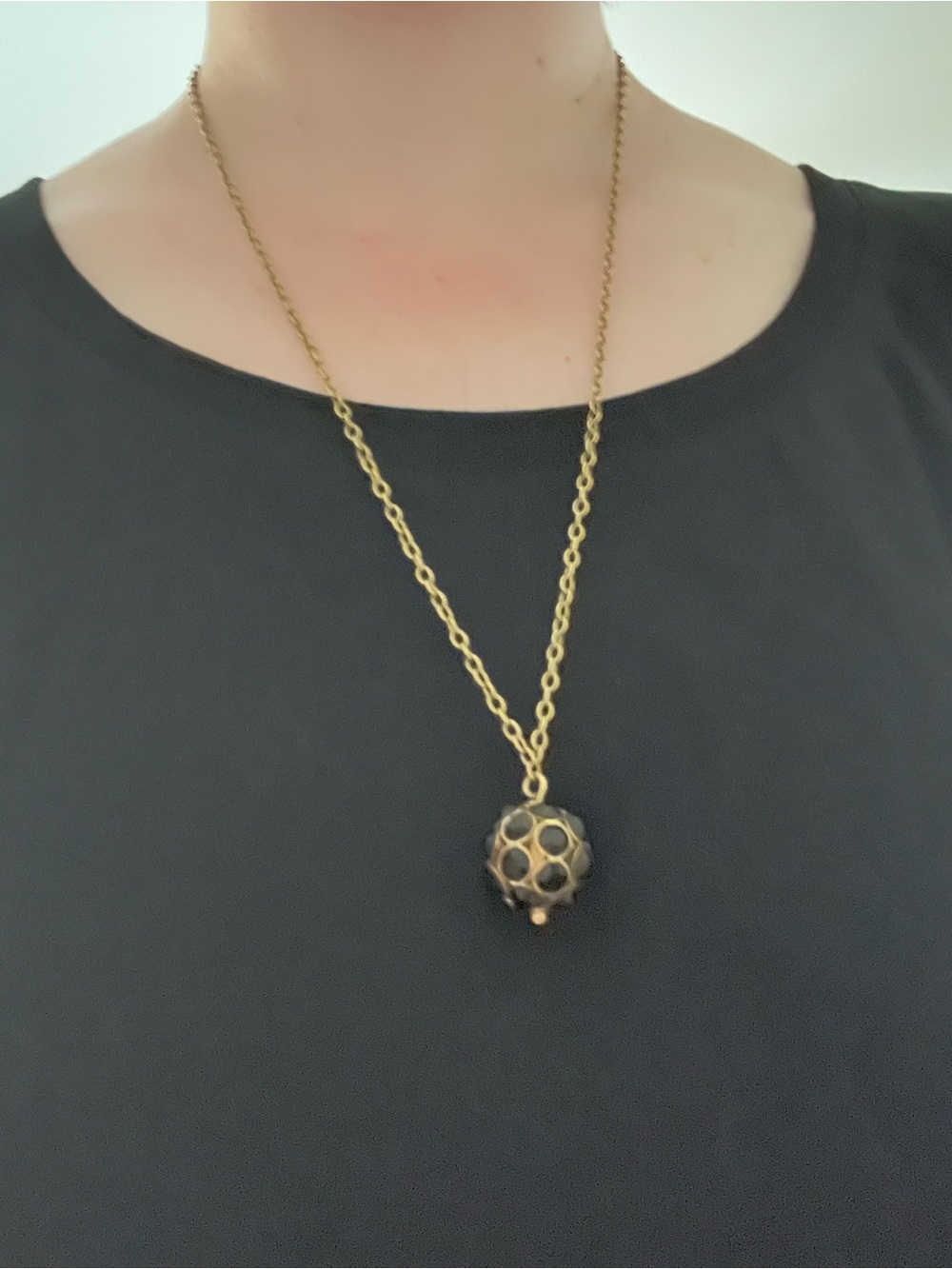 J.Crew gold-tone pendant necklace with black crystals - Picture 3 of 3